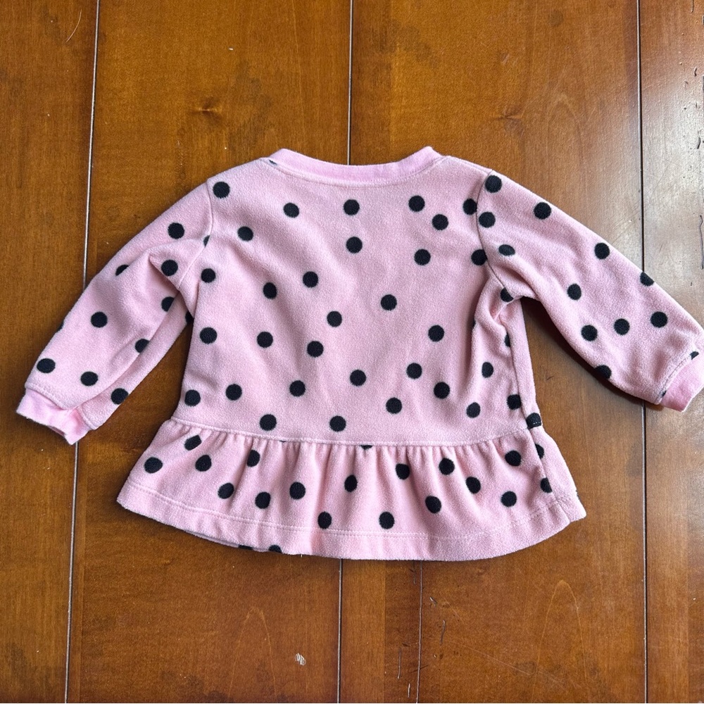 Carter's Pink and Black Polka Dot Sweater - Picture 4 of 4